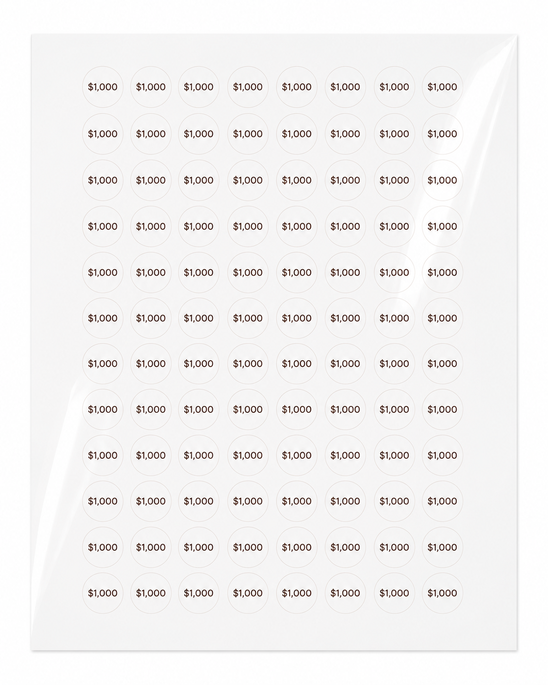 $1,000 Sticker Sheet