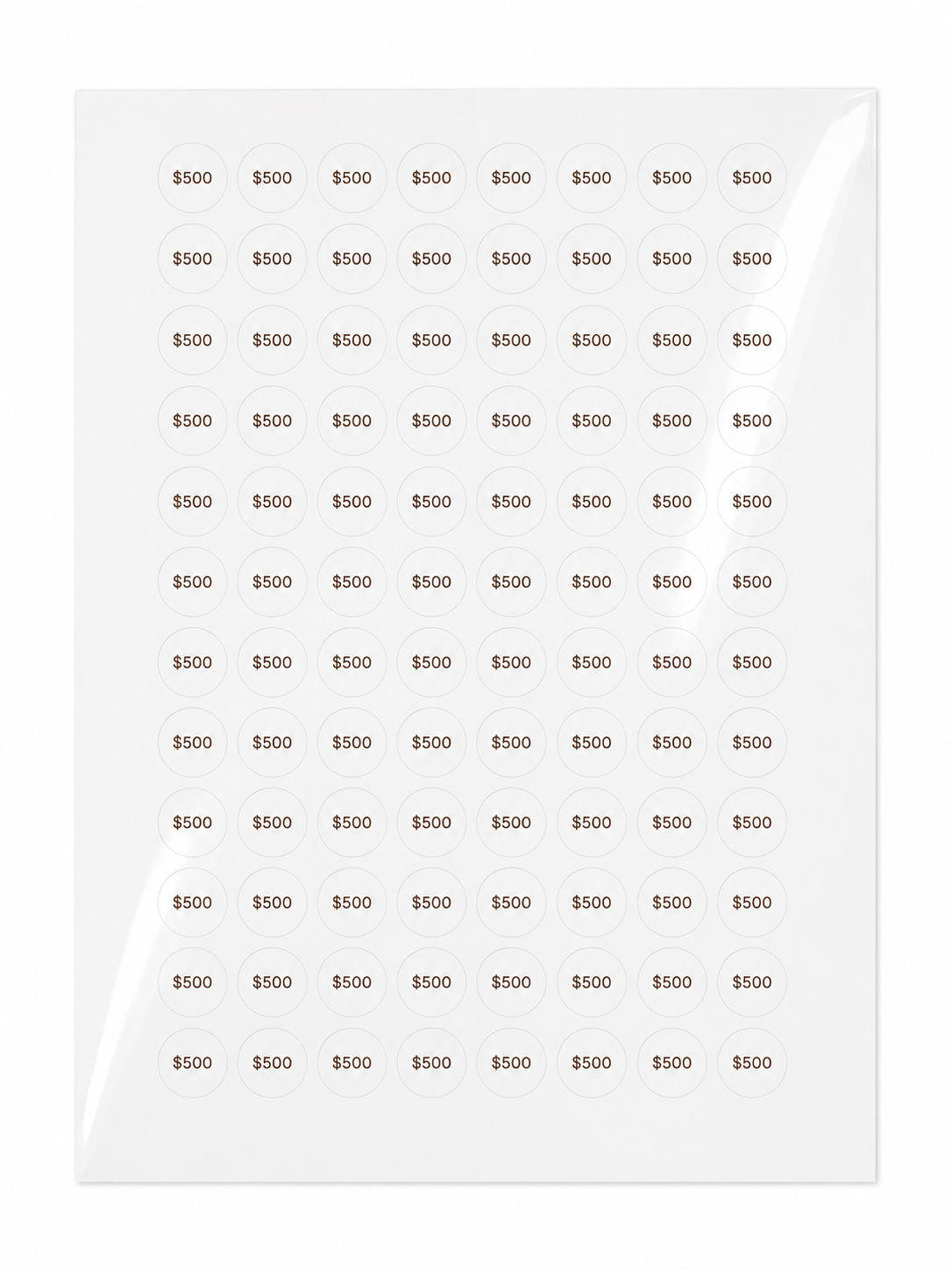 $500 Sticker Sheet