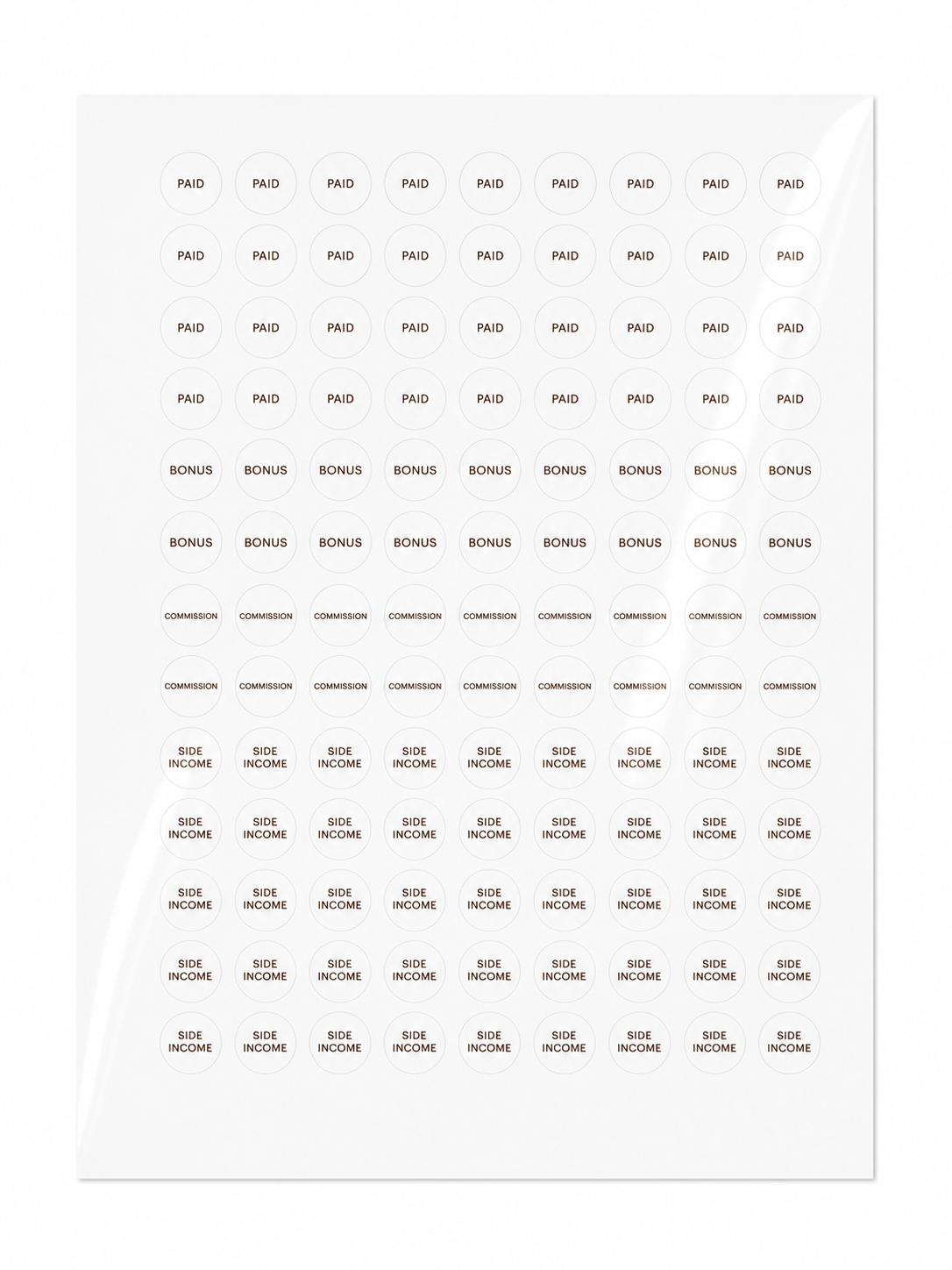 Income Stream Sticker Sheet