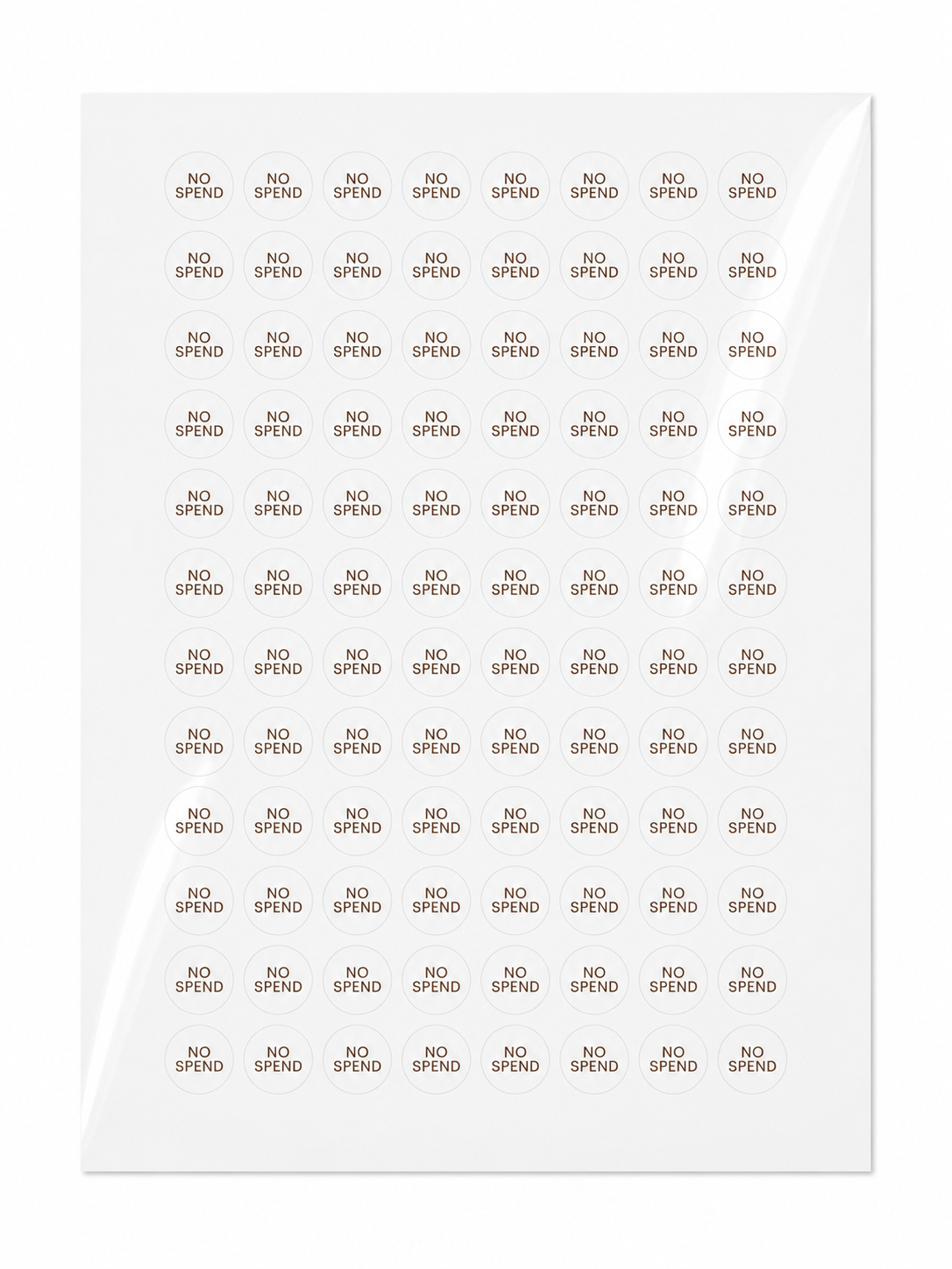 No Spend Sticker Sheet